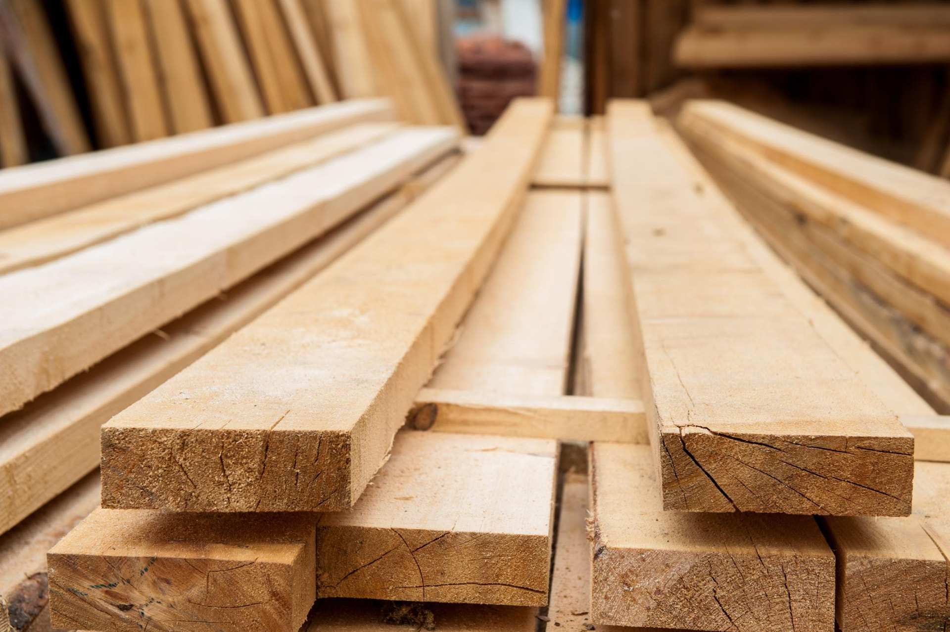 Stacked sawn timber lengths ready for delivery to Cloncurry by Elliott Timber Sales